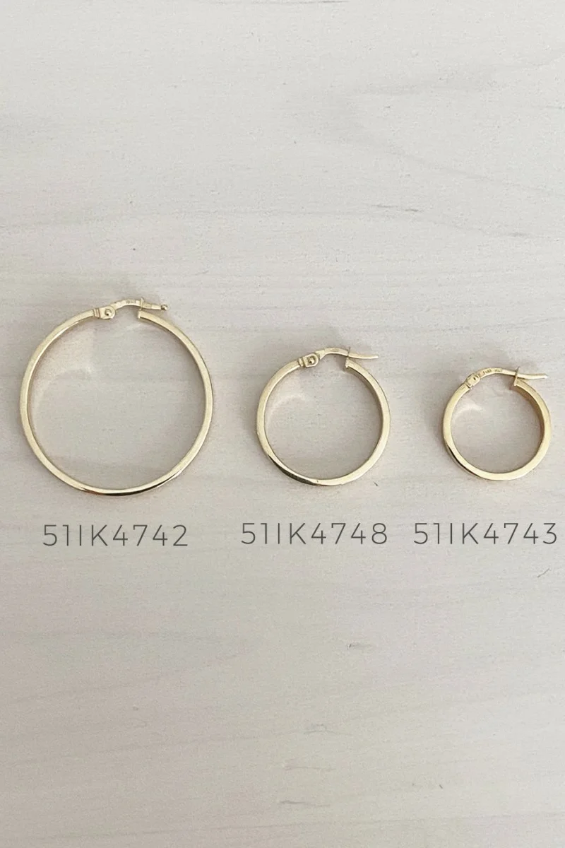 Σκουλαρίκι Χρυσό 14Κ Κρίκος Τετράγωνος 3.5cm