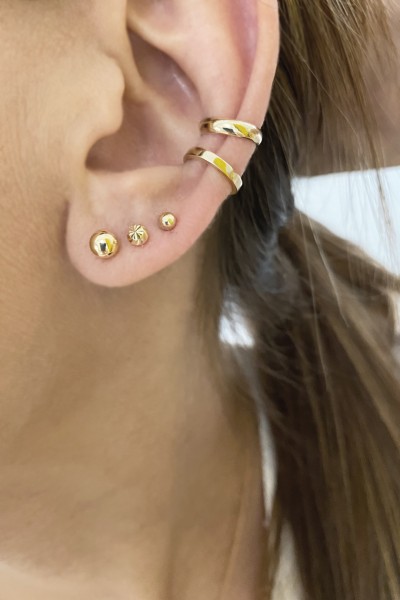 Σκουλαρίκι Χρυσό 14Κ Φούσκες Λουστρέ 4mm