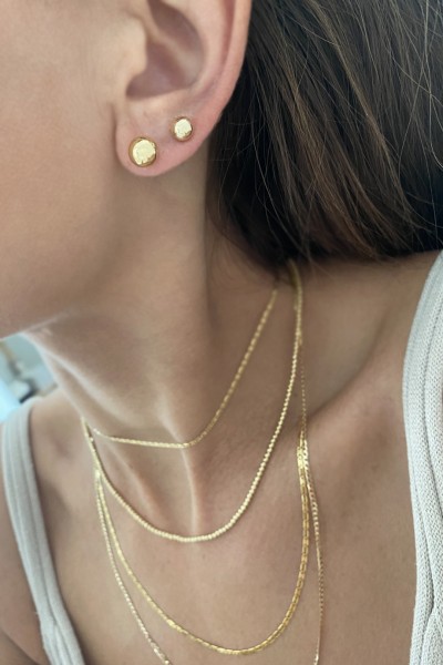 Σκουλαρίκι Χρυσό 14Κ Φούσκες Λουστρέ 6mm