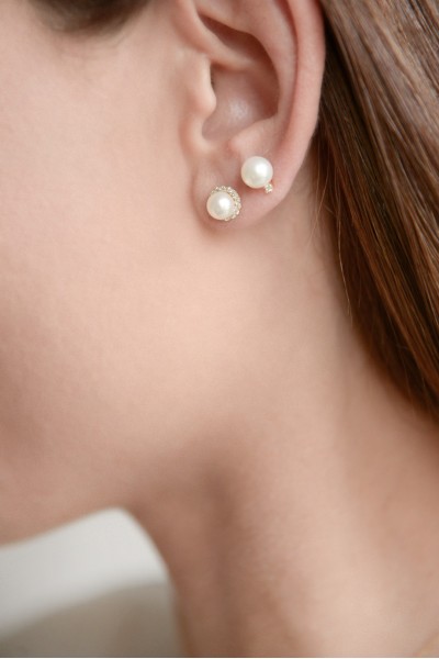 Σκουλαρίκι Χρυσό 14Κ Pearl Chic Dot