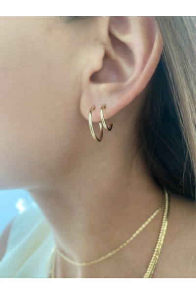 Σκουλαρίκι Χρυσό 14Κ Κρίκος Καρφωτός