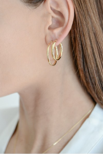 Σκουλαρίκι Χρυσό 14Κ Κρίκος 2.5cm