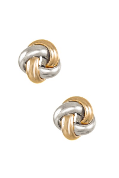 Σκουλαρίκι Χρυσό 14Κ Πλεξούδα Δίχρωμη 5290