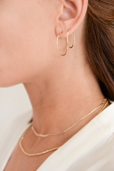 Σκουλαρίκι Χρυσό 14Κ Κρίκος Λεπτός 2cm