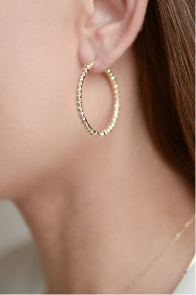 Σκουλαρίκι Χρυσό 14Κ Κρίκος Disco