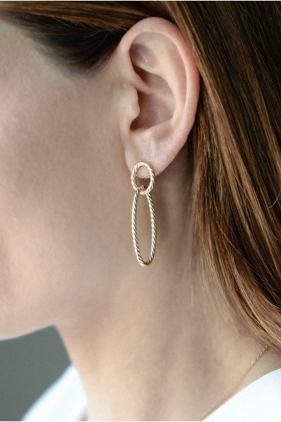 Σκουλαρίκι Χρυσό 14Κ Πλεξούδα Long 5490