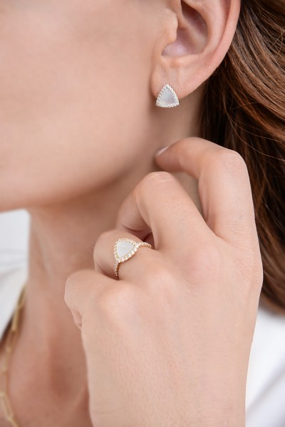 Σκουλαρίκι Χρυσό 14Κ Mother of Pearl