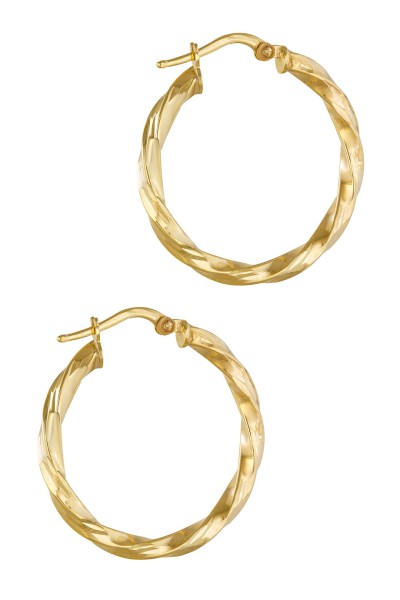 Σκουλαρίκι Χρυσό 14Κ Κρίκος Πλεξούδα 5712