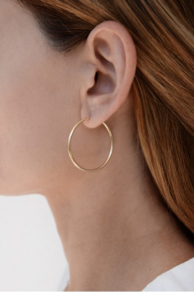 Σκουλαρίκι Χρυσό 14Κ Κρίκος 3.5cm