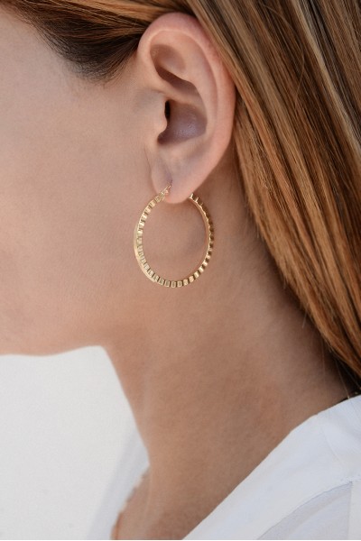 Σκουλαρίκι Χρυσό 14Κ Κρίκος Disco 3.5cm