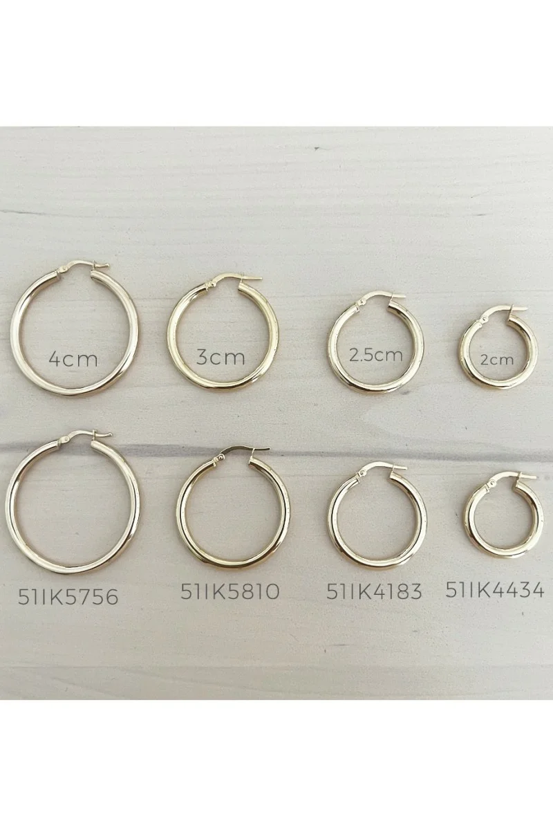 Σκουλαρίκι Χρυσό 14Κ Κρίκος Classic Χοντρός 3cm