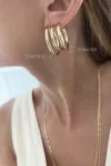 Σκουλαρίκι Χρυσό 14Κ Κρίκος Classic Χοντρός 3cm