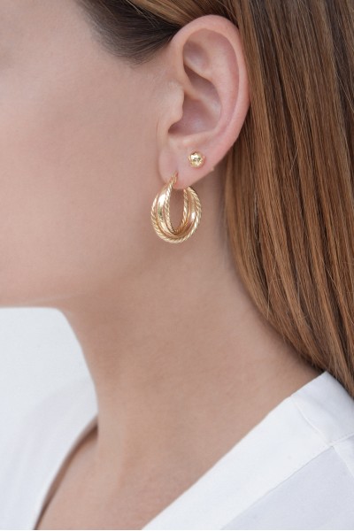 Σκουλαρίκι Χρυσό 14Κ Shiny Party 6mm