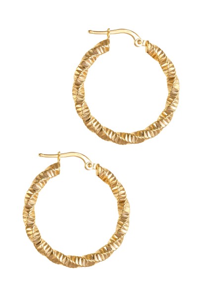 Σκουλαρίκι Χρυσό 14Κ Κρίκος Πλεξούδα 5931