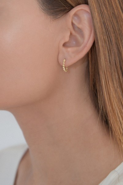 Σκουλαρίκι Χρυσό 14Κ Κρίκος Circle Mini Dolce Vita 1.3cm