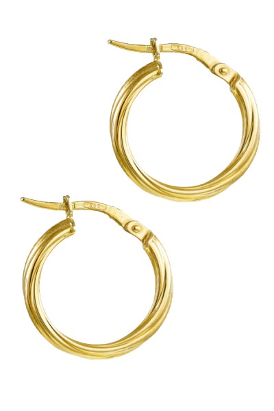 Σκουλαρίκι Χρυσό 14Κ Κρίκος Πλεξούδα 6060