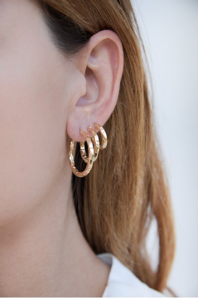 Σκουλαρίκι Χρυσό 14Κ Κρίκος Disco 2cm