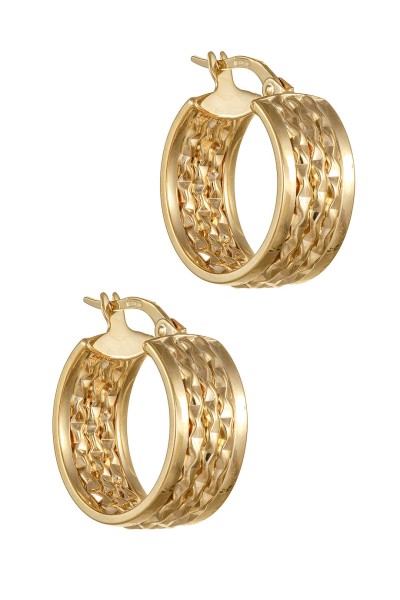 Σκουλαρίκι Χρυσό 14Κ Κρίκος Shiny Party