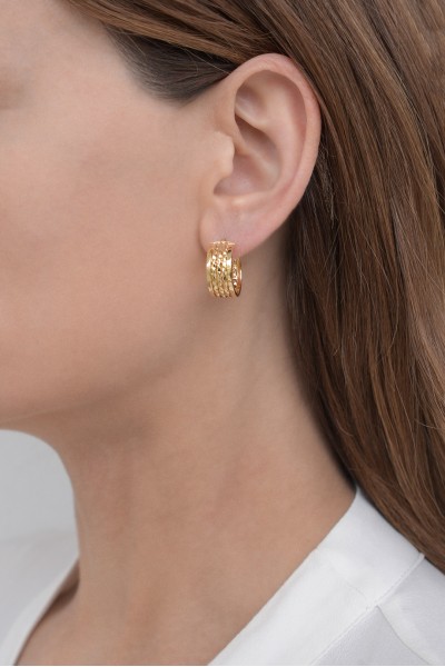 Σκουλαρίκι Χρυσό 14Κ Κρίκος Shiny Party