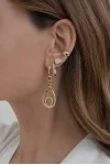 Σκουλαρίκι Χρυσό 14Κ Blogger Style Long 6206