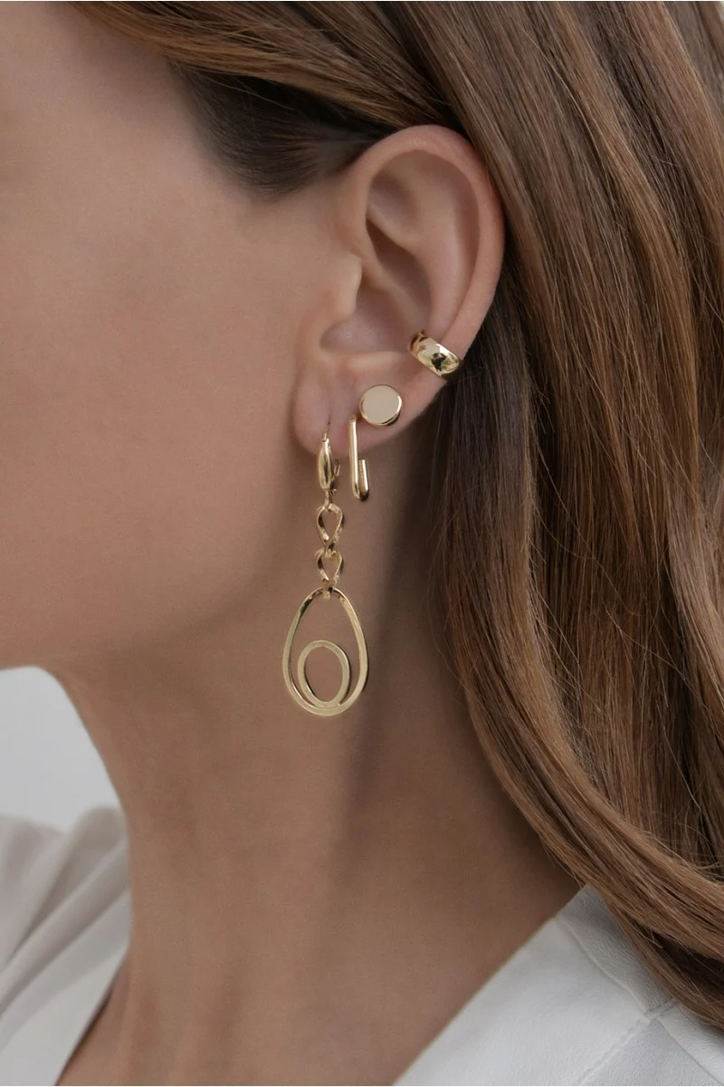 Σκουλαρίκι Χρυσό 14Κ Blogger Style Long 6206