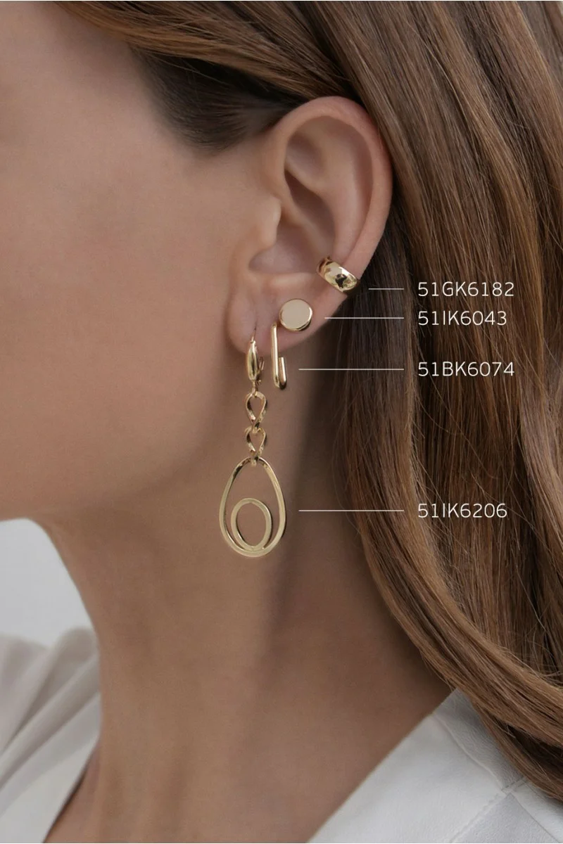 Σκουλαρίκι Χρυσό 14Κ Blogger Style Long 6206