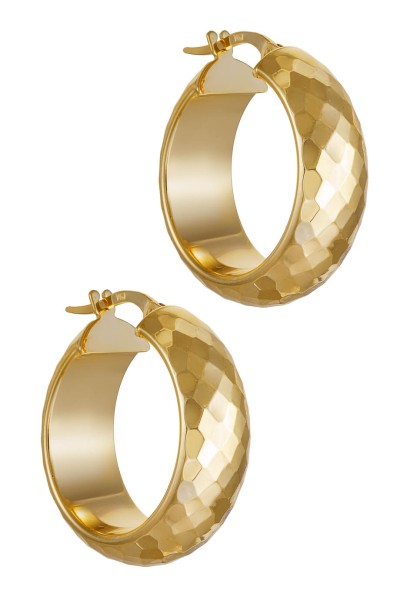 Σκουλαρίκι Χρυσό 14Κ Κρίκος Shiny Party 2cm