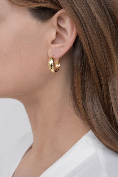 Σκουλαρίκι Χρυσό 14Κ Κρίκος Shiny Party 2cm