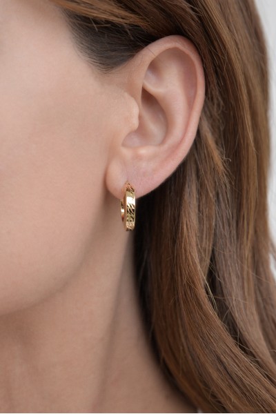 Σκουλαρίκι Χρυσό 14Κ Κρίκος Shiny Party 2cm