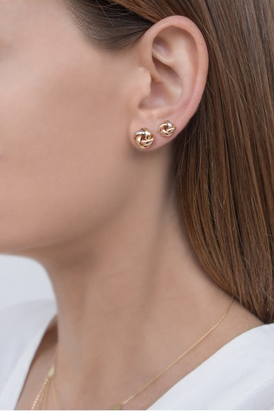 Σκουλαρίκι Χρυσό 14Κ Πλεξούδα Trinity 6214