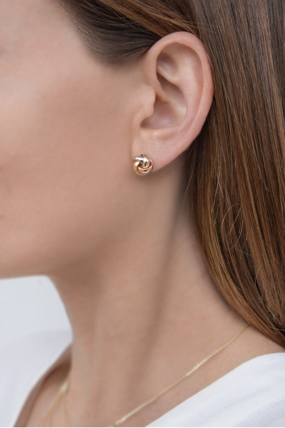 Σκουλαρίκι Χρυσό 14Κ Πλεξούδα Trinity 6215