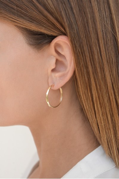 Σκουλαρίκι Χρυσό 14Κ Κρίκος 2.8cm Shiny Party