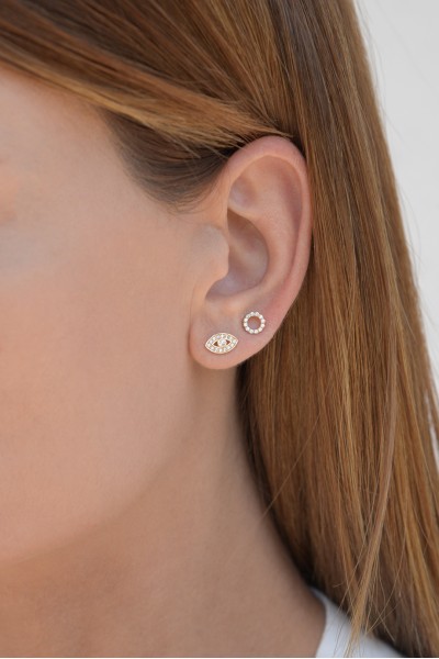 Σκουλαρίκι Χρυσό 14Κ Circle