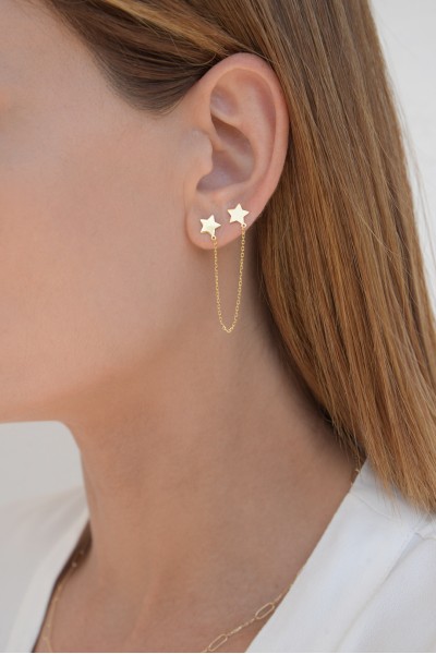 Σκουλαρίκι Χρυσό 14Κ Star to Star