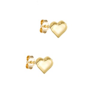 Σκουλαρίκι Χρυσό 14Κ Gold Shiny Heart