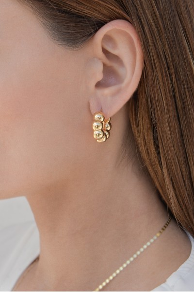 Σκουλαρίκι Χρυσό 14Κ Κρίκος Bomb It Bubbles