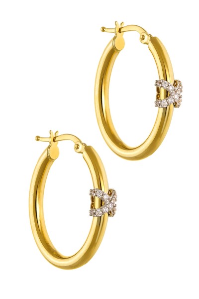 Σκουλαρίκι Χρυσό 14Κ Κρίκος Oval Bond