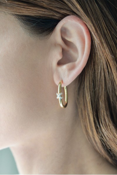 Σκουλαρίκι Χρυσό 14Κ Κρίκος Oval Bond