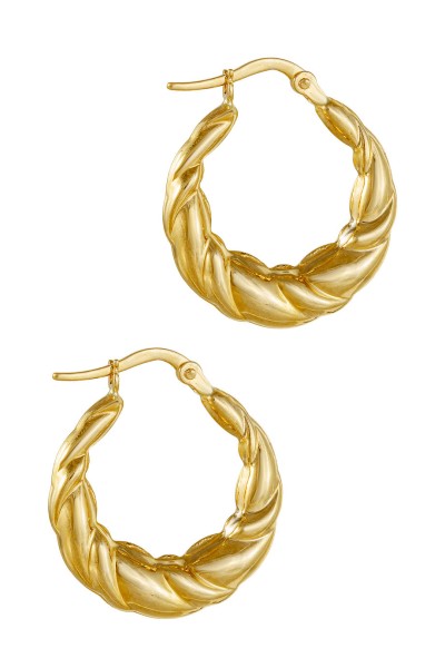 Σκουλαρίκι Χρυσό 14Κ Κρίκος Πλεξούδα 5972