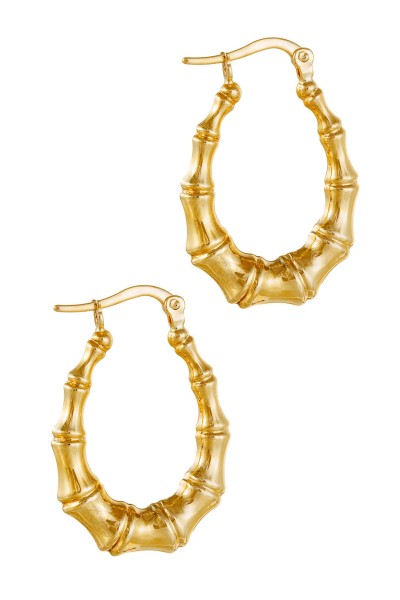 Σκουλαρίκι Χρυσό 14Κ Κρίκος Bamboo