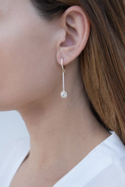 Σκουλαρίκι Χρυσό 14Κ Ριβιέρα Dot