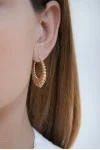 Σκουλαρίκι Χρυσό 14Κ Κρίκος Boho Lady 6604