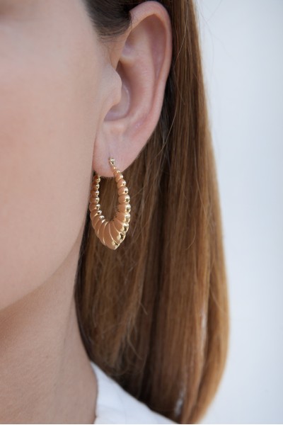 Σκουλαρίκι Χρυσό 14Κ Κρίκος Boho Lady 6604