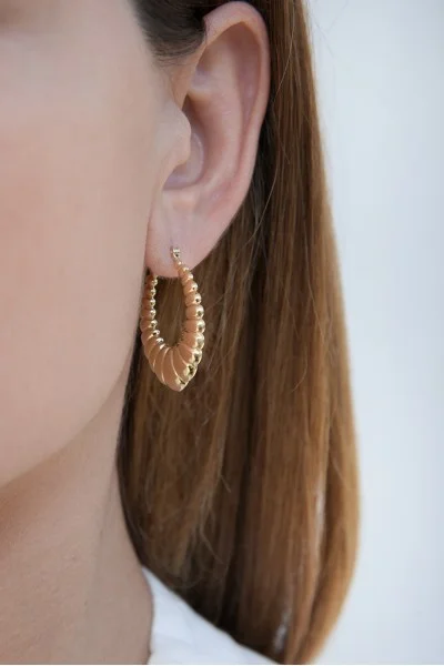 Σκουλαρίκι Χρυσό 14Κ Κρίκος Boho Lady 6604