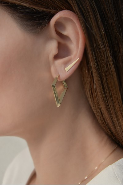 Σκουλαρίκι Χρυσό 14Κ Κρίκος V Elite