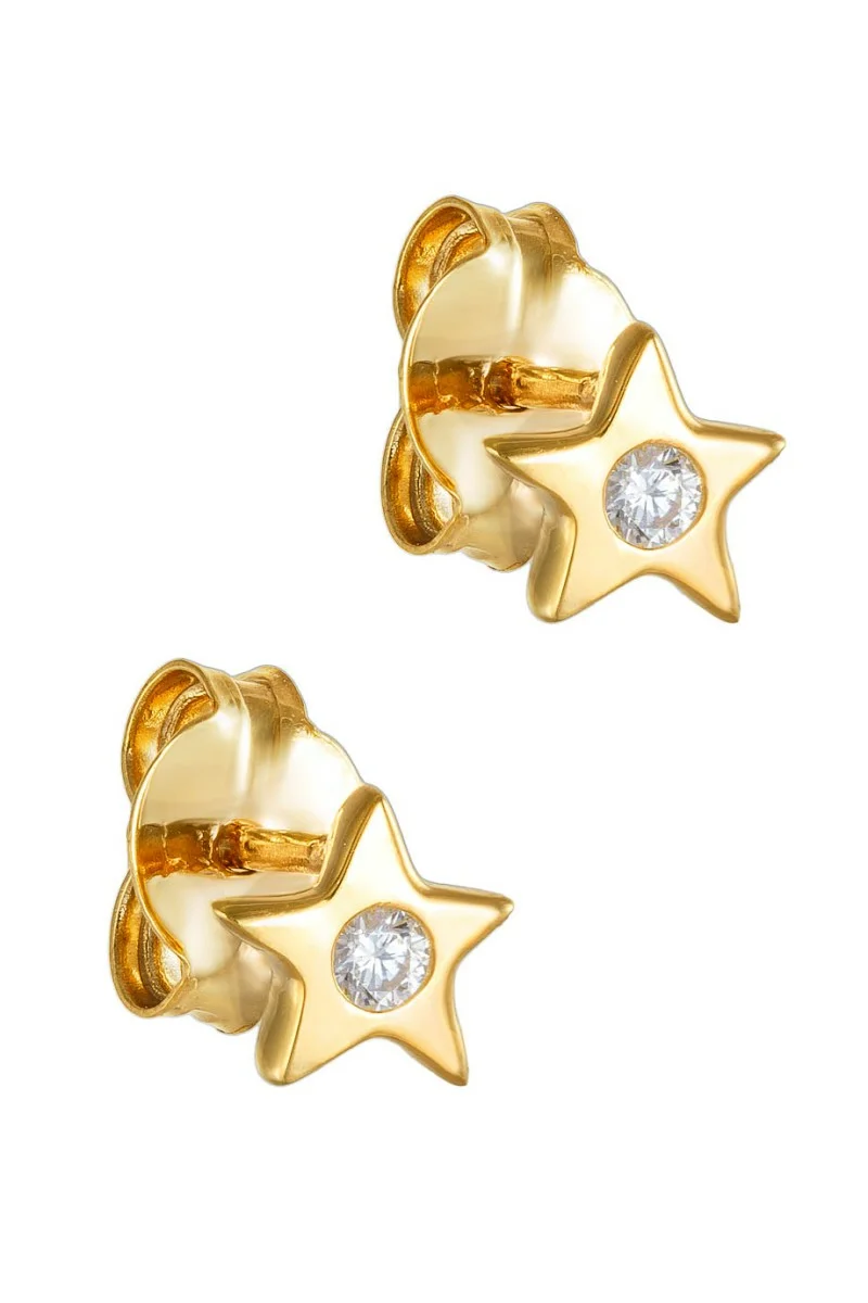 Σκουλαρίκι Χρυσό 14Κ Shiny Star