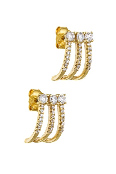 Σκουλαρίκι Χρυσό 14Κ Triple Chic