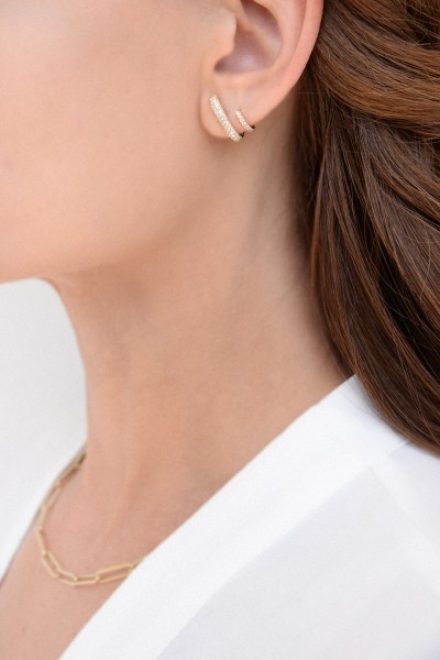 Σκουλαρίκι Χρυσό 14Κ Double Chic