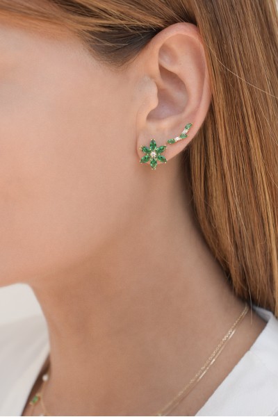 Σκουλαρίκι Χρυσό 14Κ Green Line