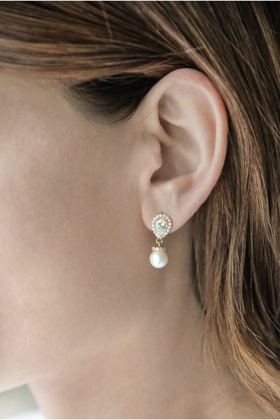 Σκουλαρίκι Χρυσό 14Κ Pearl Drops